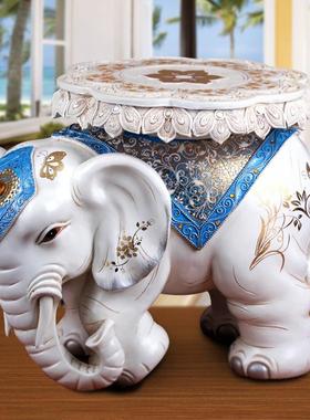 家用大象凳子门口高端换鞋凳摆件招财家居饰品客厅结婚落地镇宅