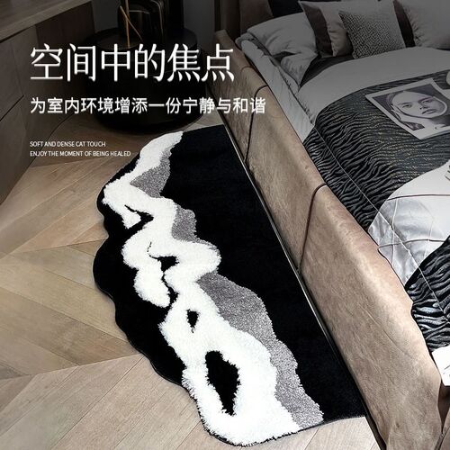 机织苔藓地毯儿童房客厅床边地毯卧室暖藻绿色地毯床边毯草地地毯 - 图1