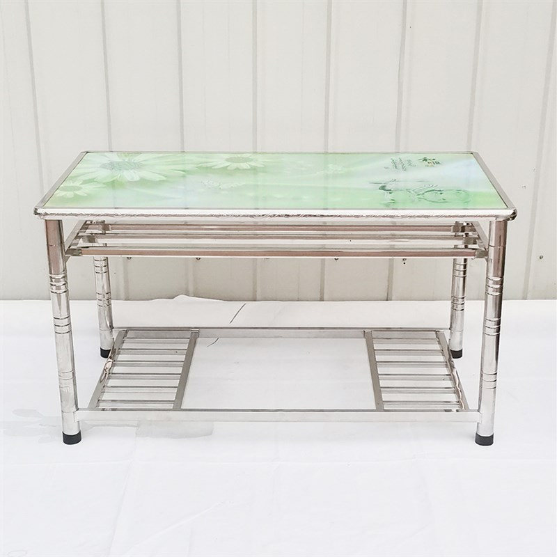 不锈钢桌子长方形烤火桌架炕桌家用餐桌客厅茶几经济型冬季取暖桌 - 图2