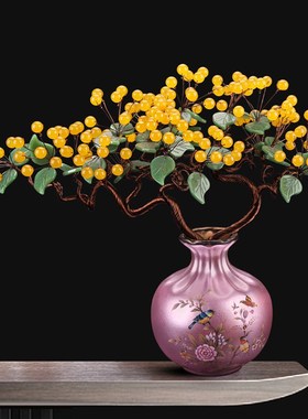 天然玉石水晶树玉雕客厅家居饰品玉器工艺品电视柜摆设现代摆件