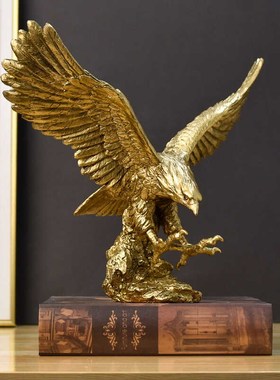 大鹏展翅办公室书房老鹰摆件客厅装饰品公司酒店书柜书架雄鹰礼品