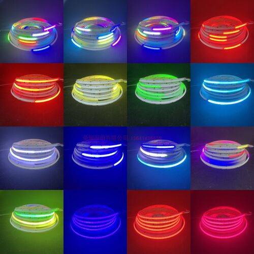 12V24v柔性COB幻彩灯带RGBW全彩跑马流水led灯条5v炫彩追光氛围灯 - 图0