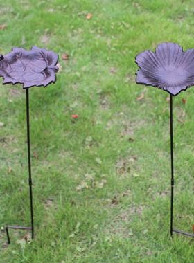 6复田FCK园古别墅庭院花铸铁铁艺喂鸟器鸟食盆园草地装摆饰品件花