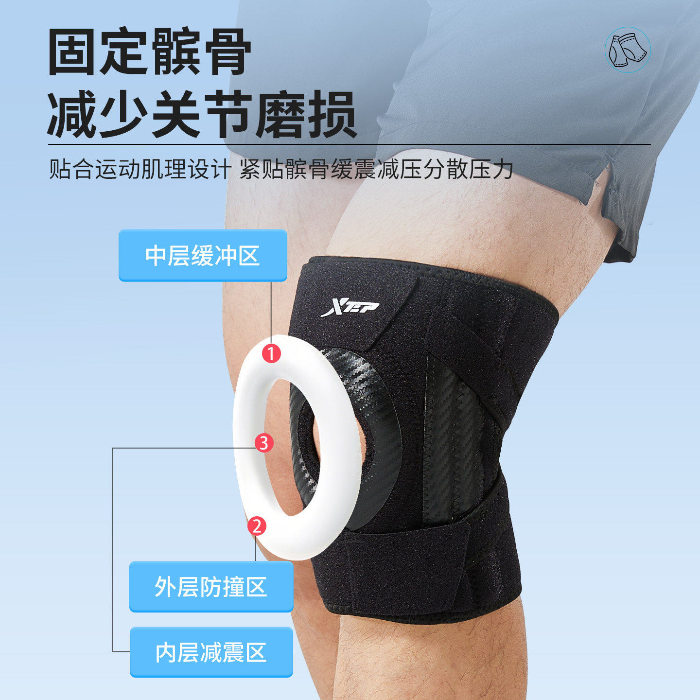 特步护膝运动女膝盖套羽毛球专用半月板关节损伤专业登山徒步跑步,淘宝优惠券,粉丝福利购,淘宝优惠卷