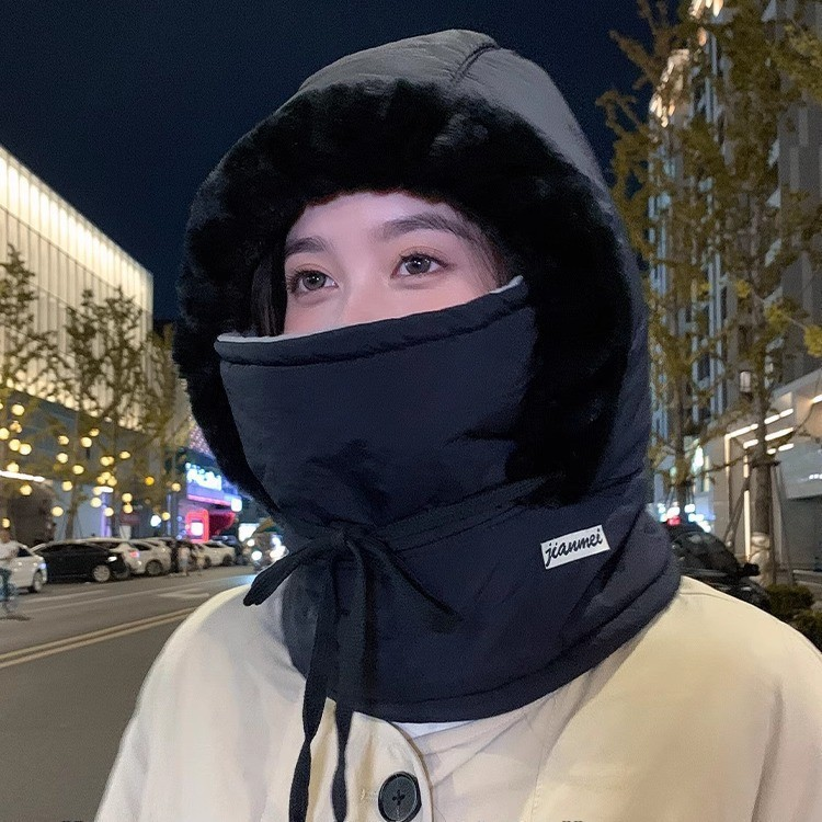 New winter Lei Feng hat plus velvet and thickened cold mask outdoor windproof cycling cap JT