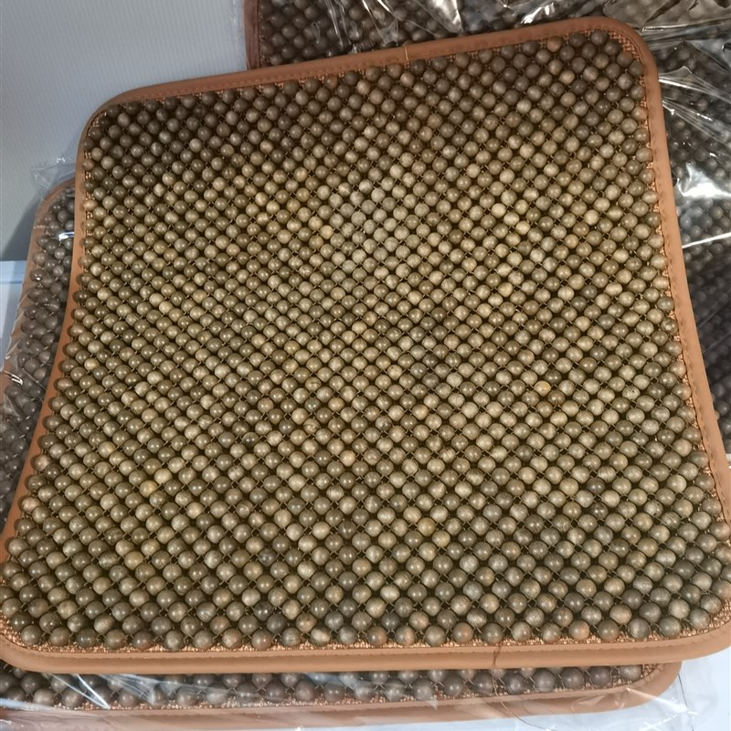 金丝楠实木夏季凉垫护颈椎助眠养生家用汽车座垫椅子圆珠坐垫防滑 - 图3