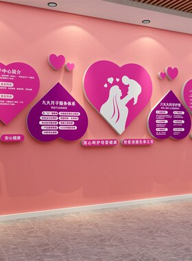 母婴店室内装饰品布置月子中心产康产后修复小儿推拿墙面贴纸画