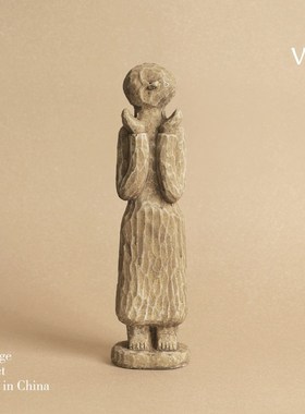 梵其中古侘寂风抽象水泥人形雕塑摆件样板间客厅家居艺术书房饰品