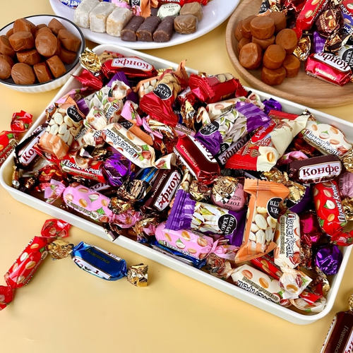 【年货促销！立减30】俄罗斯混合风味糖果巧克力什锦红色包装BX - 图1