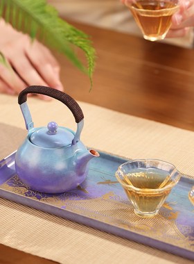 朱炳仁铜 瑞鹤来仪茶礼套装手工铜壶单人便携泡茶壶功夫茶具