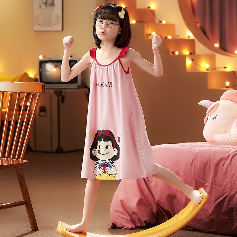 女童吊带睡裙2023新款夏款儿童睡衣夏季薄款女孩纯棉夏天亲子母女,淘宝优惠券,粉丝福利购,淘宝优惠卷