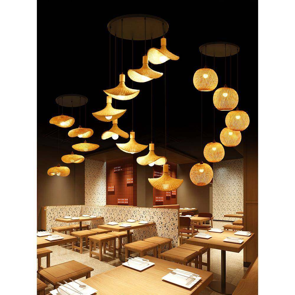 竹编组合吊灯餐厅卧室竹客厅中民灯笼式复古藤编多头楼梯428艺灯,淘宝优惠券,粉丝福利购,淘宝优惠卷