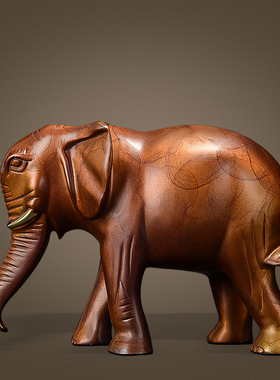 铜金岁月铜大象一对摆件家居饰品工艺品办公室玄关酒柜铜制品摆设