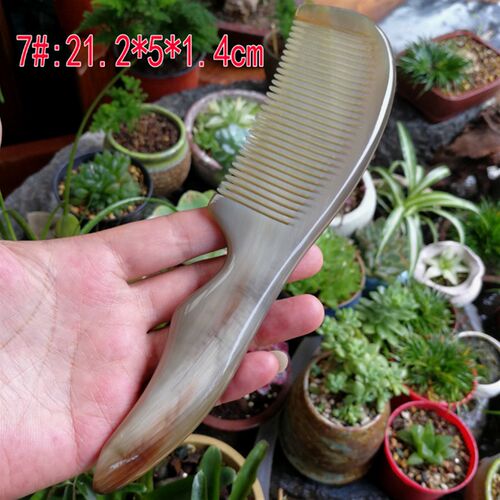 天然白水牛角梳子 大号加厚免压 防脱发白发静电 贵州千户苗寨 - 图1