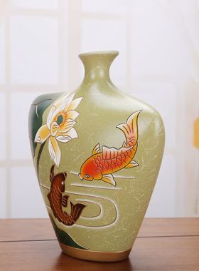 酒柜装饰品小摆件现代客厅家居创意博古架格子摆设彩陶艺术品
