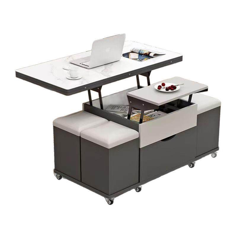 岩板多功能移动茶几两用小户型茶具家用餐桌升降一体客厅收纳折叠,淘宝优惠券,粉丝福利购,淘宝优惠卷