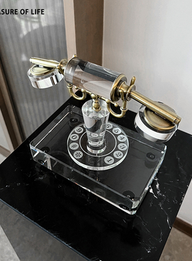 现代极简创意复古水晶销售摆件装饰品样板间售楼处桌面电话中心