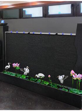 石材水幕墙流水墙喷泉景观石头庭院别墅鱼池屏风瀑布摆件水景公司