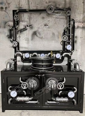 金属铁艺复古工业风LOFT落地洗手盆餐厅酒吧卫生间创意洗漱台柜