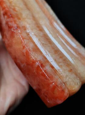 红色猪肉石摆件天然肉形石观赏石客厅装饰品开业礼品办公室招财石