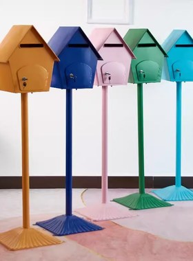 复古欧式英伦风铁艺信报箱邮箱意见箱摆件酒吧餐厅商场创意装饰品