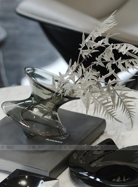 现代简约彩色玻璃创意陀螺设计客厅摆件时尚现代样板间家居饰品