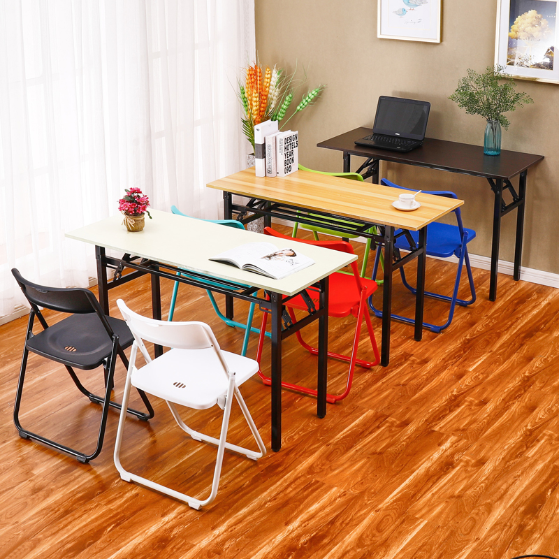 折叠桌子摆摊美甲桌会议桌长条桌培训课桌简易餐桌家用长方形书桌 - 图1