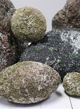 仿真石头造景泡沫雕塑假石头道具摆件玻璃钢庭院苔藓空心假山装饰