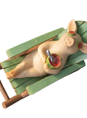 创意解压摇椅摆件桌面可爱庭院装饰阳台卡通办公桌面造景青蛙礼物