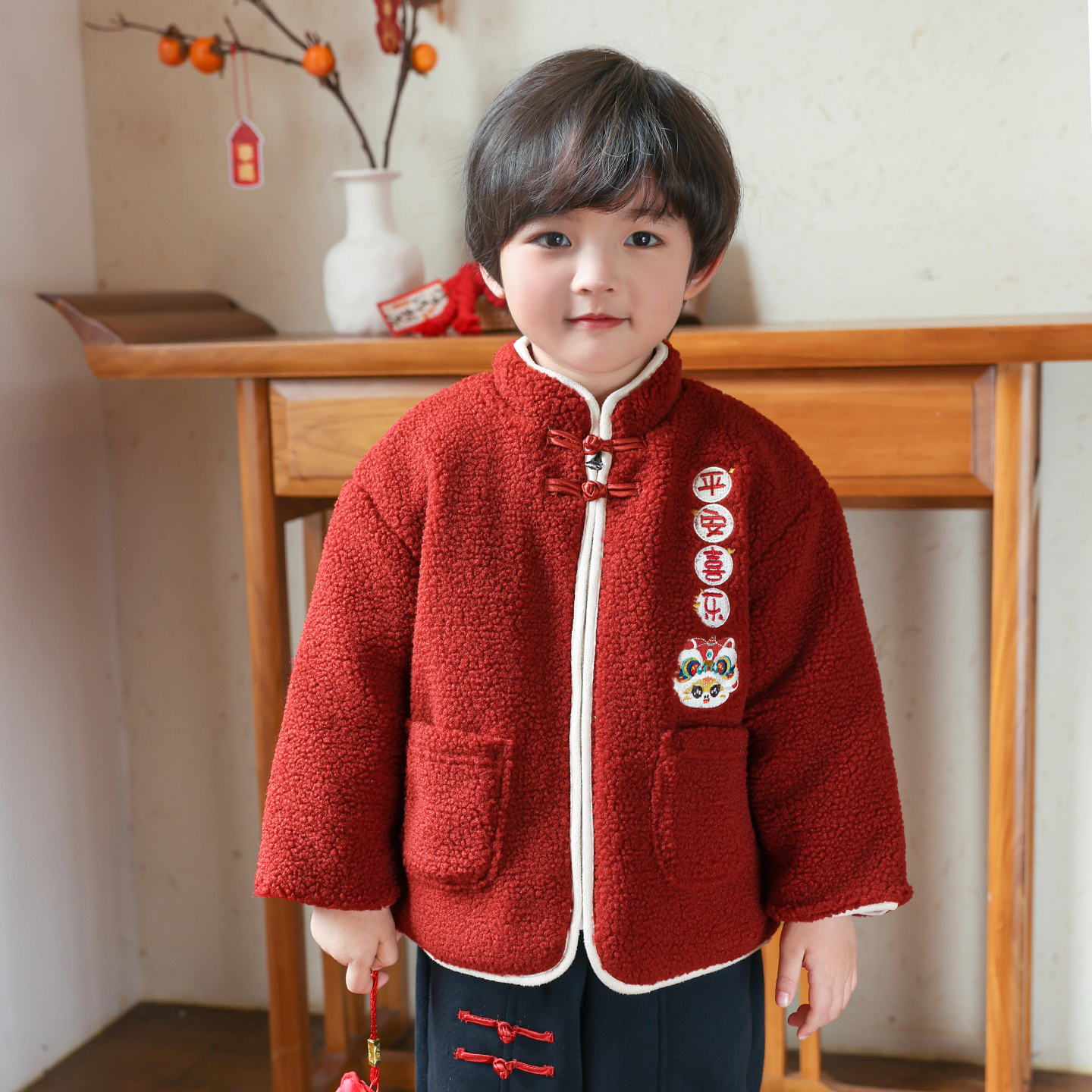 男童外套儿童冬装加厚冬季上衣2025新款男孩新年拜年服新中式帅气 - 图2