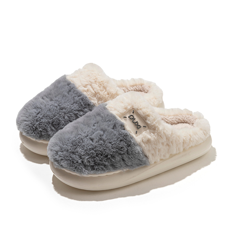 朴西男士毛绒棉拖鞋秋冬季加厚软底居家用防滑保暖情侣室内拖鞋女