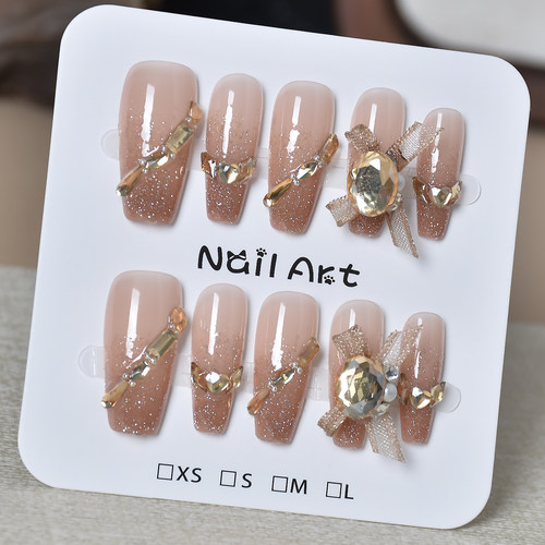 新娘穿戴甲长款2026新款指甲贴片孕妇可用穿戴美甲甲片拍婚纱照 - 图1