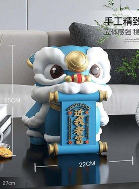 国潮醒狮舞狮摆件收银台前台喜庆装饰品客厅电视柜酒柜工艺品礼品