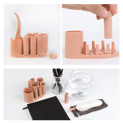 中盛画材 电动洗笔器水粉洗笔筒多功能插笔油画国画绘画美术水桶 - 图2