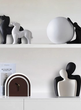 创意现代桌面艺术钟表摆件客厅家用台式座钟静音学生床头台面时钟
