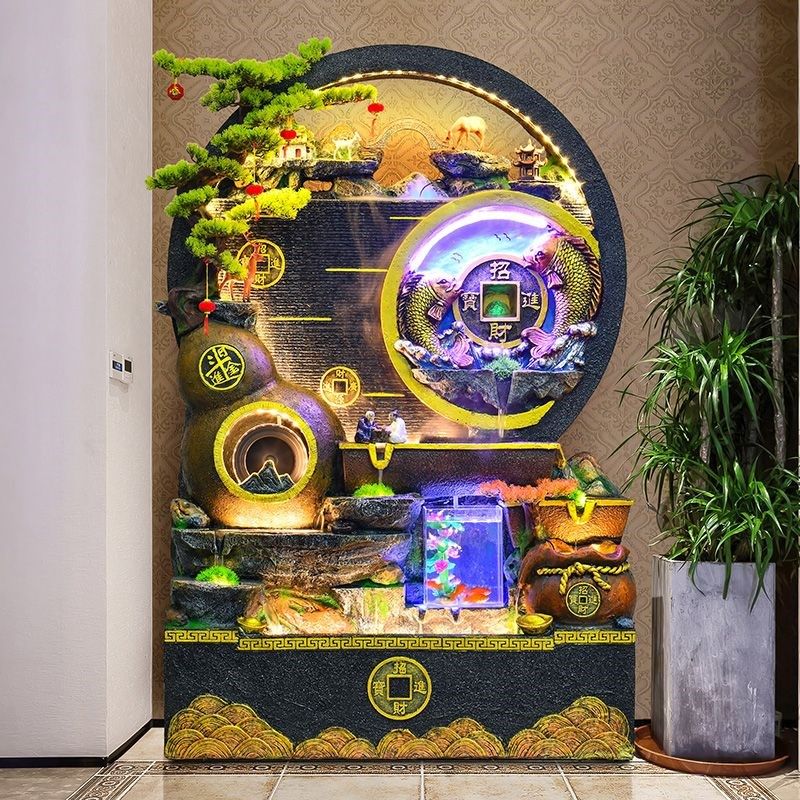 2024假山流水喷泉水幕墙流水屏风客厅阳台庭院公司开业景观摆件,淘宝优惠券,粉丝福利购,淘宝优惠卷