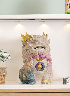 貔貅桌面摆件招财创意存钱罐前台茶桌客厅储蓄罐麒麟办公室装饰品