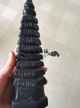 天然玉石雕刻黑墨玉文昌塔摆件9 13层客厅办公室书房装饰日常送礼