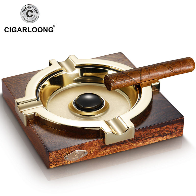 CIGARLOONG茄龍雪茄烟灰缸创意镀金烟槽小号不锈钢烟灰缸灭烟器,淘宝优惠券,粉丝福利购,淘宝优惠卷