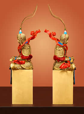 纯铜孙悟空摆件新中式玄关化可送礼制客开运工艺品