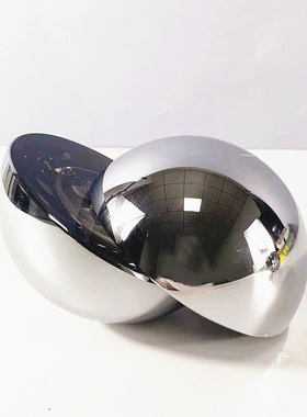 意式极简高级感圆球形样板间水晶摆几何半桌面飞碟装饰切面精致饰