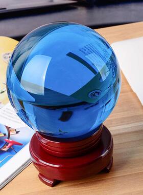 特价高档大小天蓝色水晶球摆件礼品装饰品开业家居店铺乔迁客厅