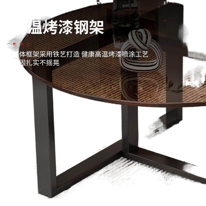 圆形玻璃茶几客厅家用轻奢现代简约大小户型黑色茶桌玻璃意式极简,淘宝优惠券,粉丝福利购,淘宝优惠卷