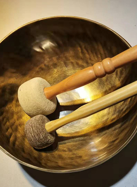 颂钵敲棒羊毛毡棒槌梵音钵棒佛音碗棒子尼泊尔手工音疗钵配件钵锤