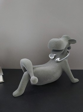 现代简约卡通音乐植绒树脂小毛驴桌面电视柜客厅卧室酒柜装饰摆件