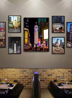 重庆火锅店挂画餐厅壁画洪崖洞磁器口装饰画餐馆饭店包间朝天门画