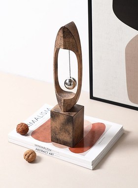 侘寂覆古风创意飘摇球树脂摆件展厅办公室书柜桌面高级感家居饰品