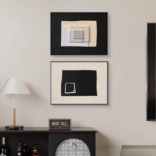 黑极简表箱2装饰画白02ltao10035现代简约配电箱挂画感电电表箱盒 - 图3