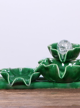 陶瓷自动循环流水养鱼盆鱼缸增氧过滤器室内喷泉瀑布装饰造景摆件