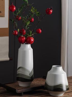 新中式玄现代简约摆水墨陶花瓶摆瓷件20221011样板间客厅关家居创